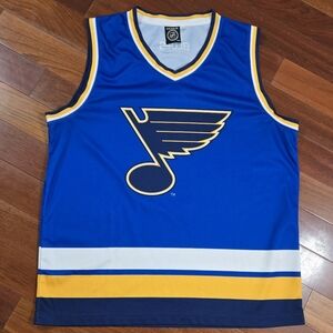 NHL CALHOUN Blue and Gold ST. Louis Blues Men's Tank Top Size Large